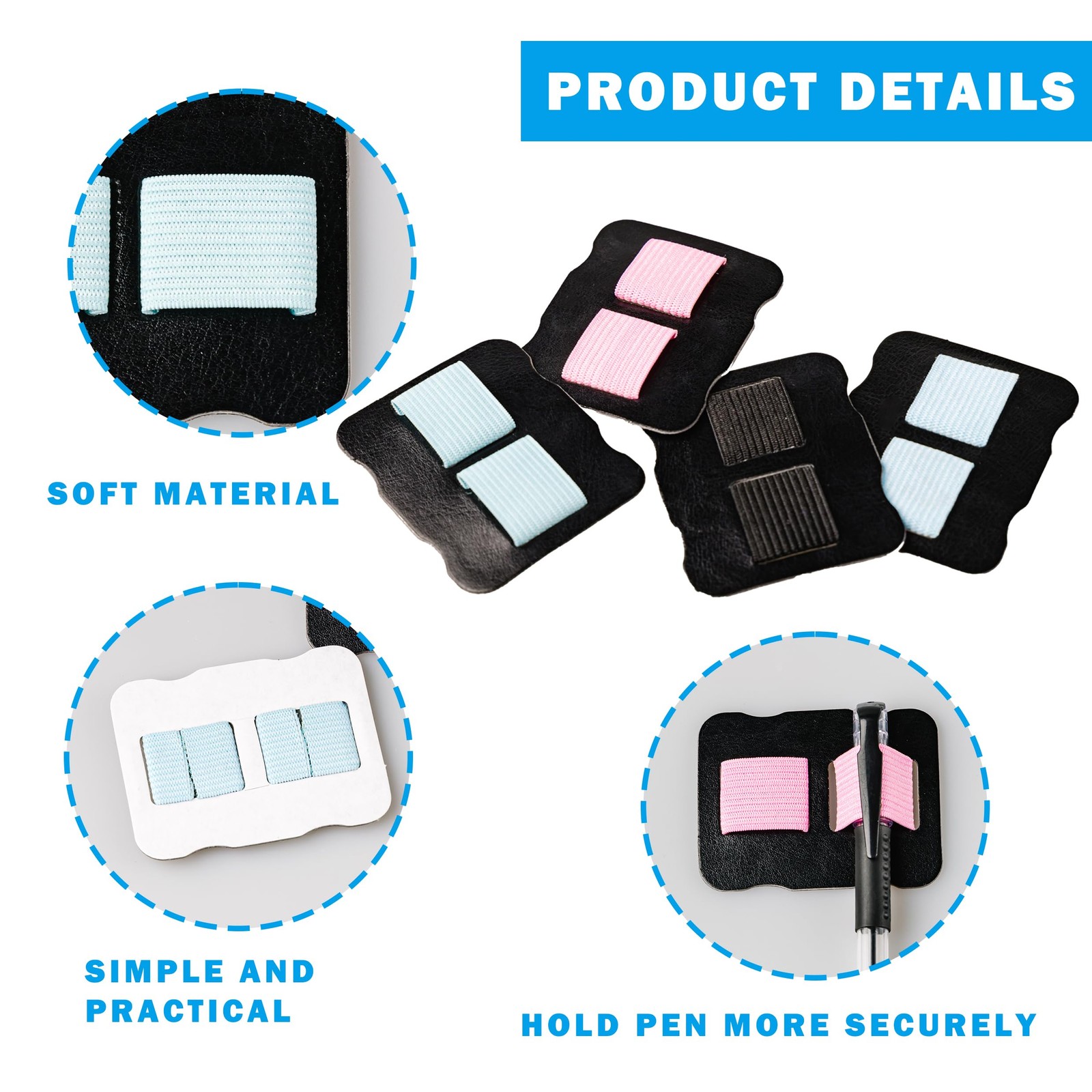 4Pcs Self-Adhesive Pen Holder for Notebook, Elastic Pen Loops for Journal Pla…