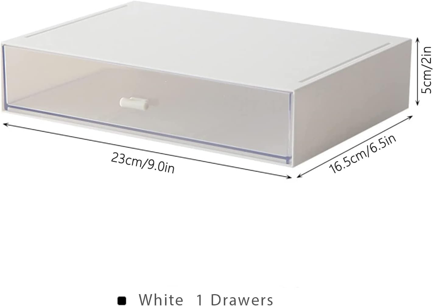 White Stackable Storage Drawer Organizer 2 Inch Mini Desk Storage Solution