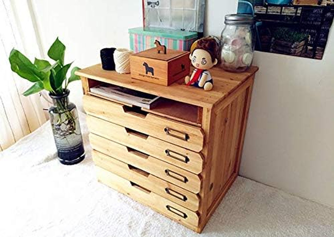 Wooden Desk Organizer with 5 Drawers & Paper Tray – Stylish File Storage