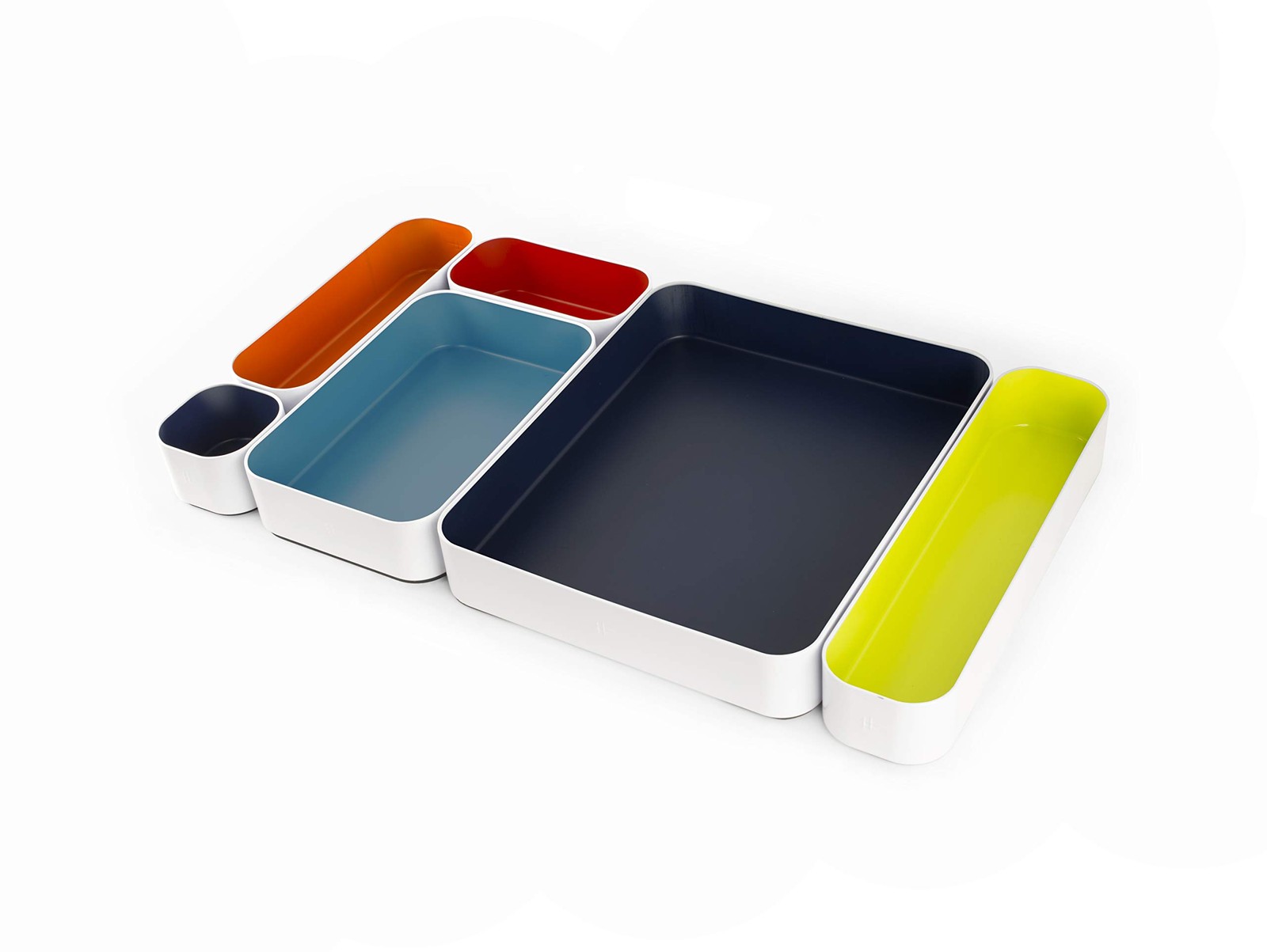 6 Piece Metal Organizer Tray Set for Storing Makeup, Stationery, Utensils, an…