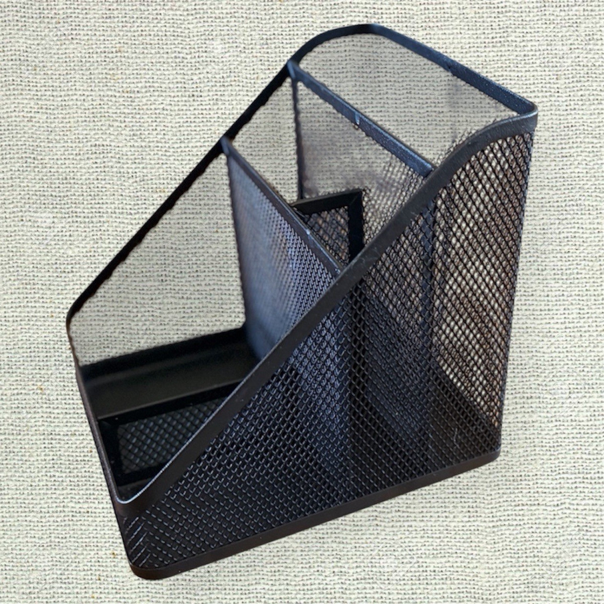Black Metal Mesh Desk Organizer Pen Pencil Holder Office Supply Organizer