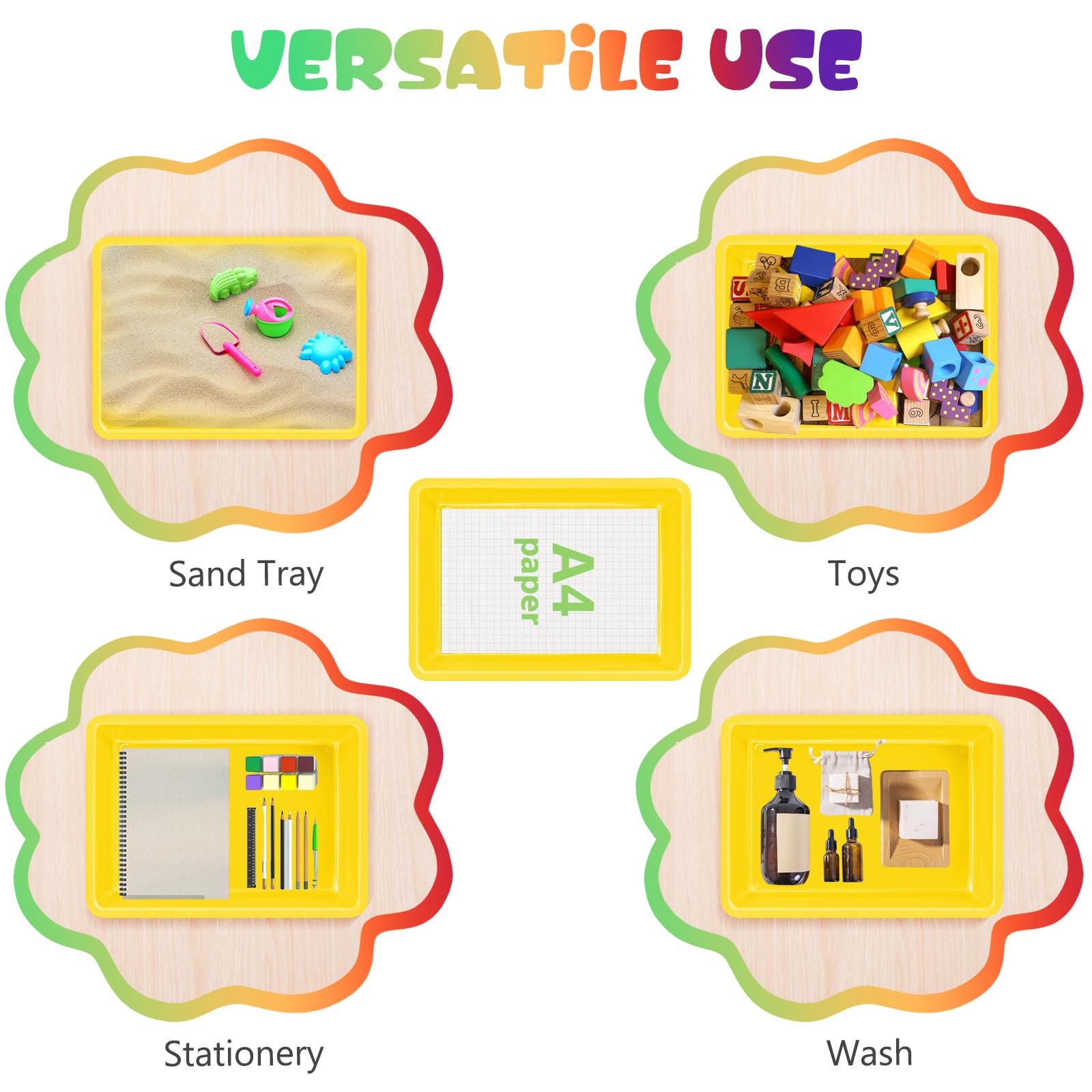 Plastic Paper Trays for Classroom, 6 Pack Colorful Classroom Turn in Bins, Th…