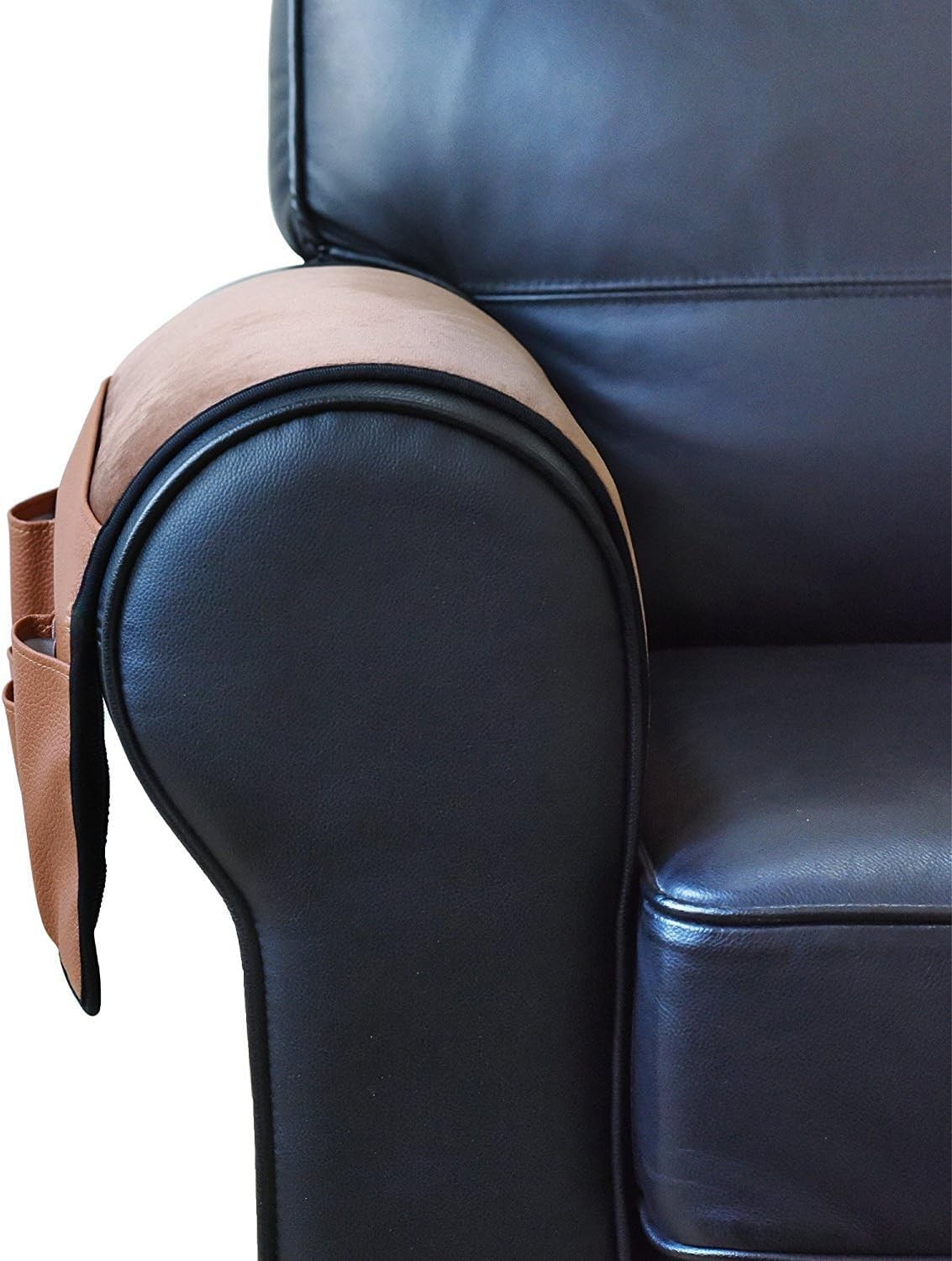 Brown Velvet Sofa Couch Chair Armrest Soft Caddy Organizer Holder Remote