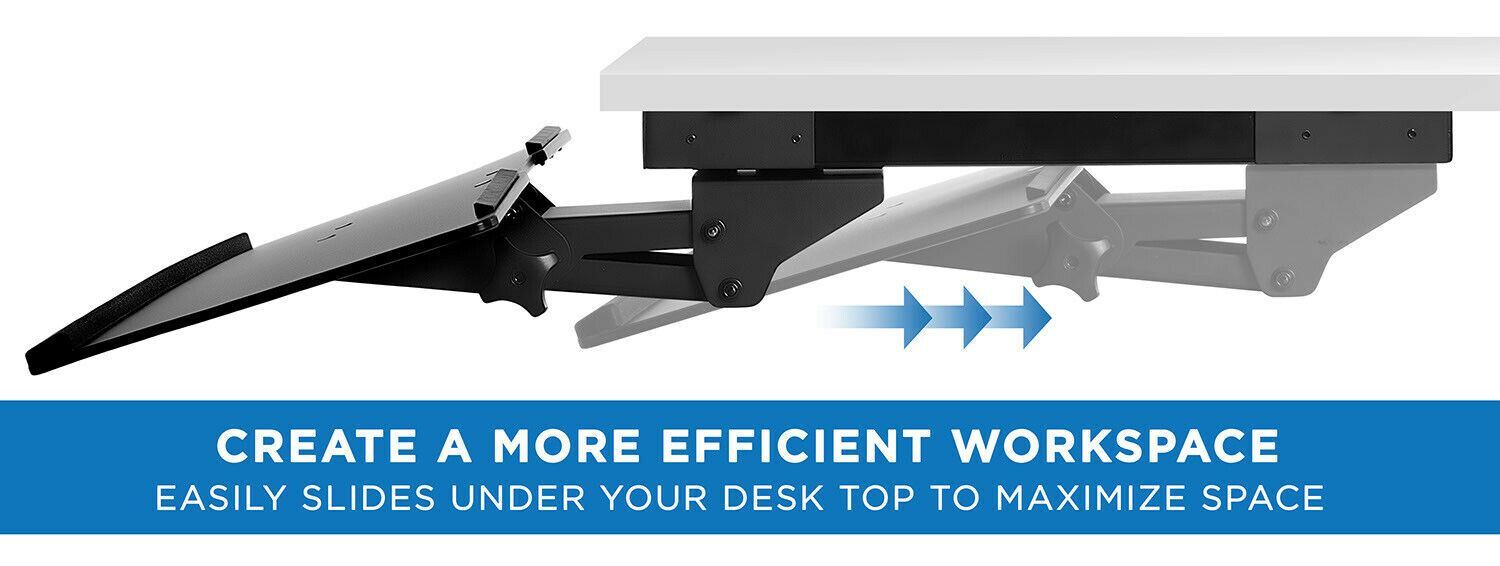 Mount-It! Under Desk Computer Keyboard and Mouse Tray with Gel Wrist Pad