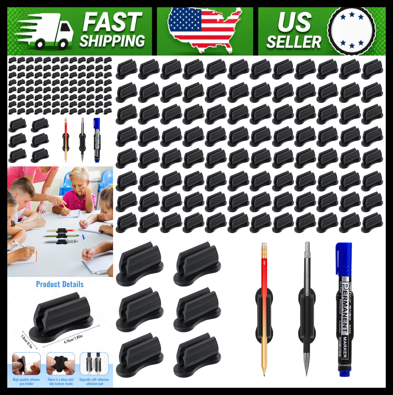VZZNN Adhesive Pencil Holders for Desk