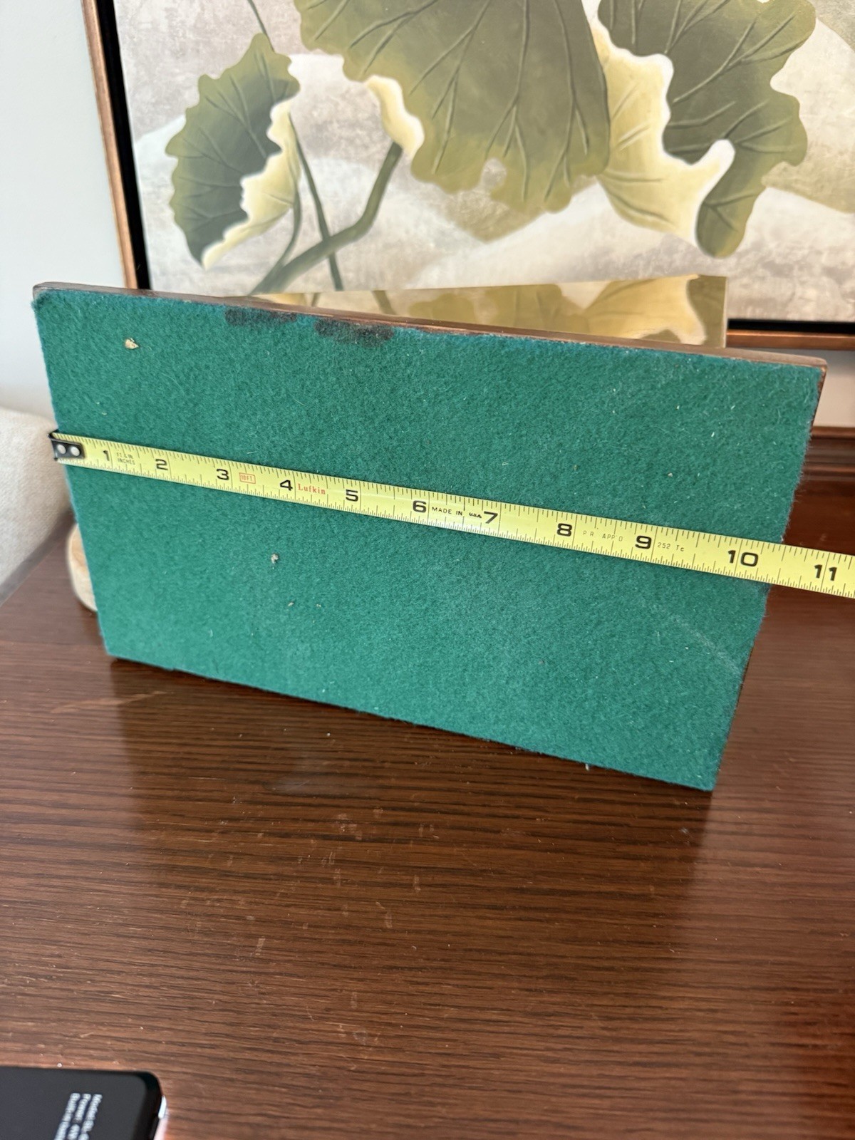 Vintage Brass & Wood Desk Organizer Display Mid-Century Office Decor Heavy