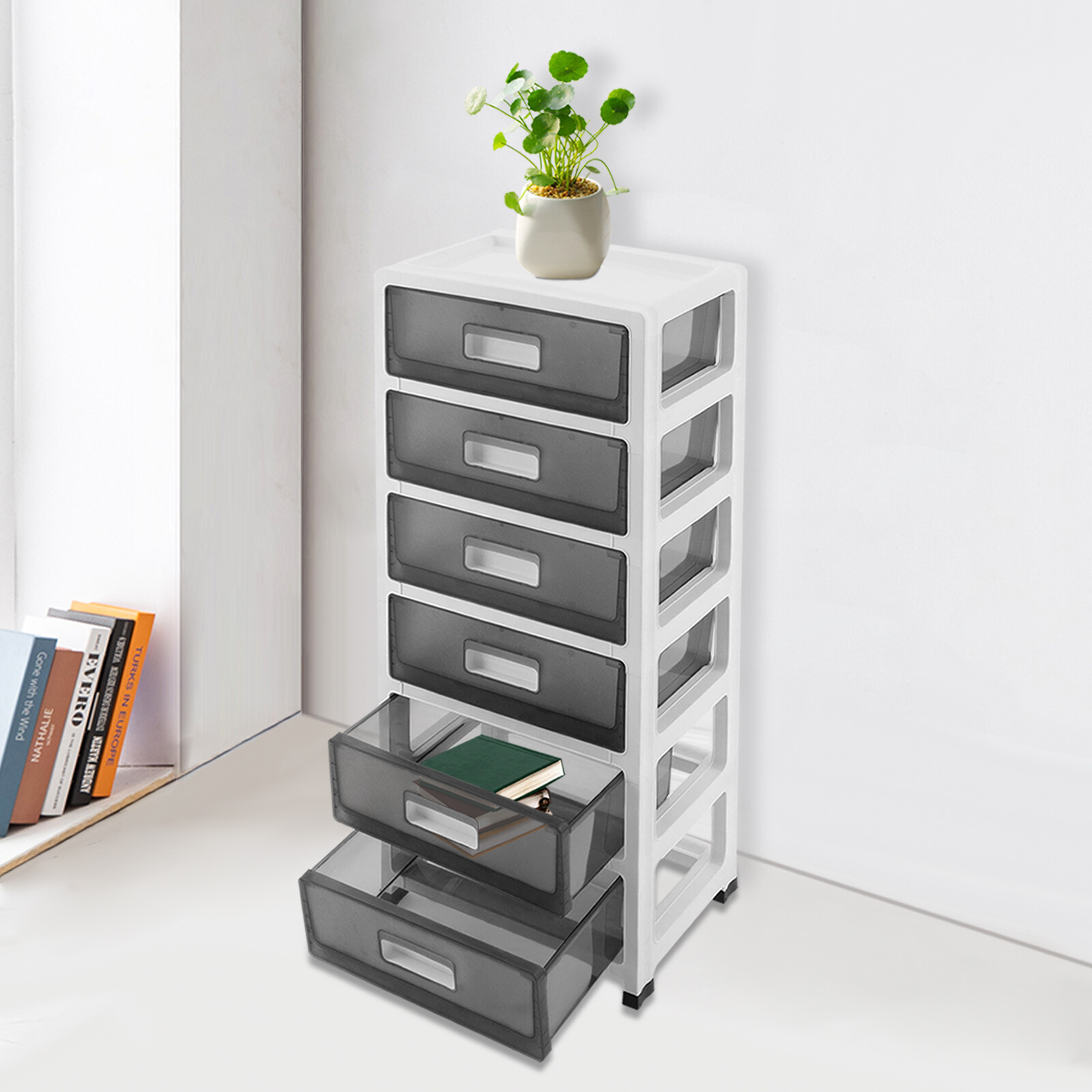 6 Tiers Storage Cabinet Large Plastic Storage Cabinet Drawer Storage Cart