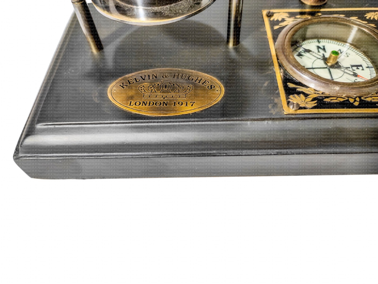 Personalizable Pen Holder with Hourglass & Compass – Handmade Desk Organizer