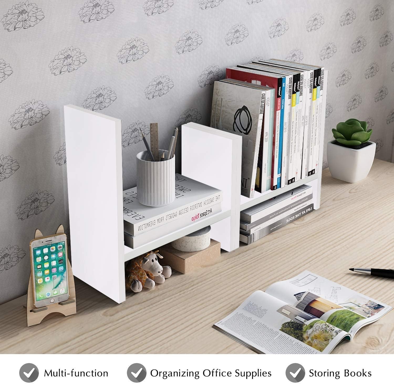 Stylish Art Deco Desktop Organizer – Lightweight & Adjustable Storage Solution
