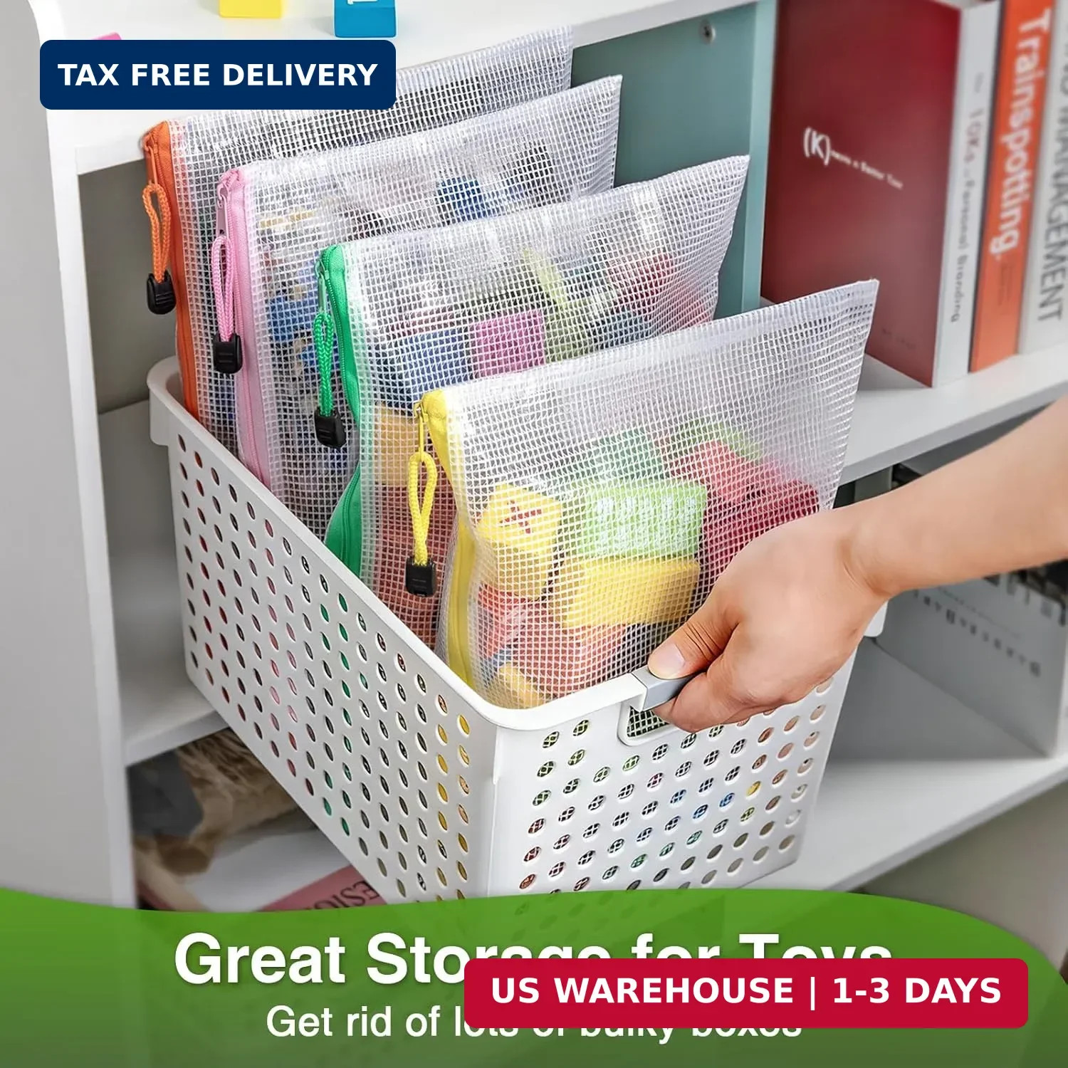 Umriox 24 Pack 12 Colors Zipper Pouches for Organizing, A3 Size (16.9 x 12.4), B