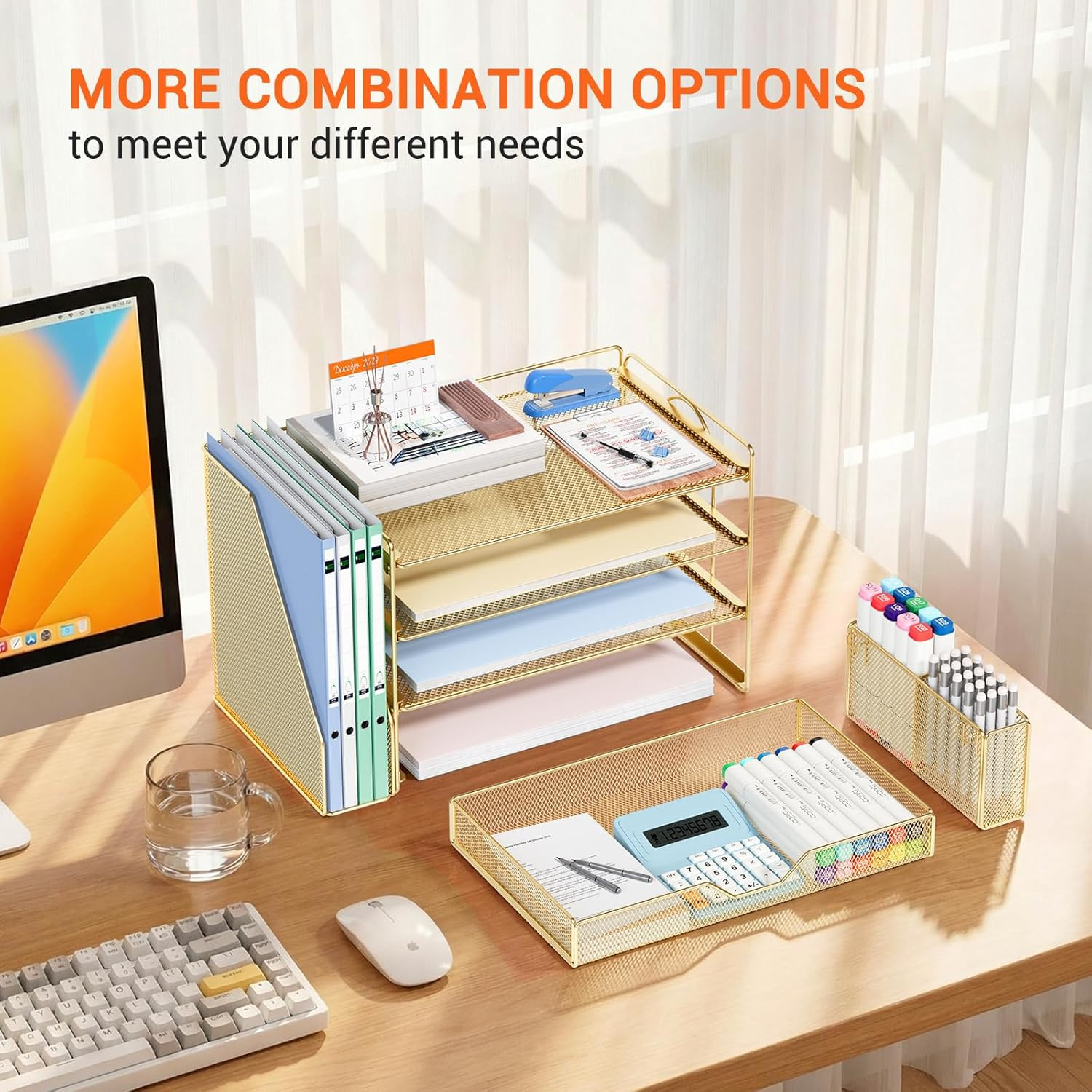 OPNICE Desk Organizers and Accessories, 4-Tier Office Desk Accessories & Workspa