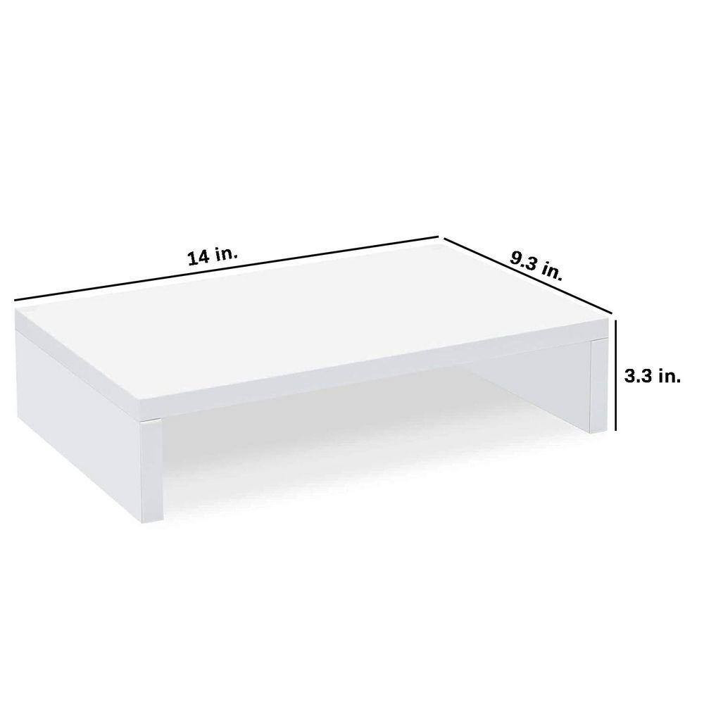 White 14 In. X 3.3 In. Wood Minimal Desk Organizer Stand, 2-Pack