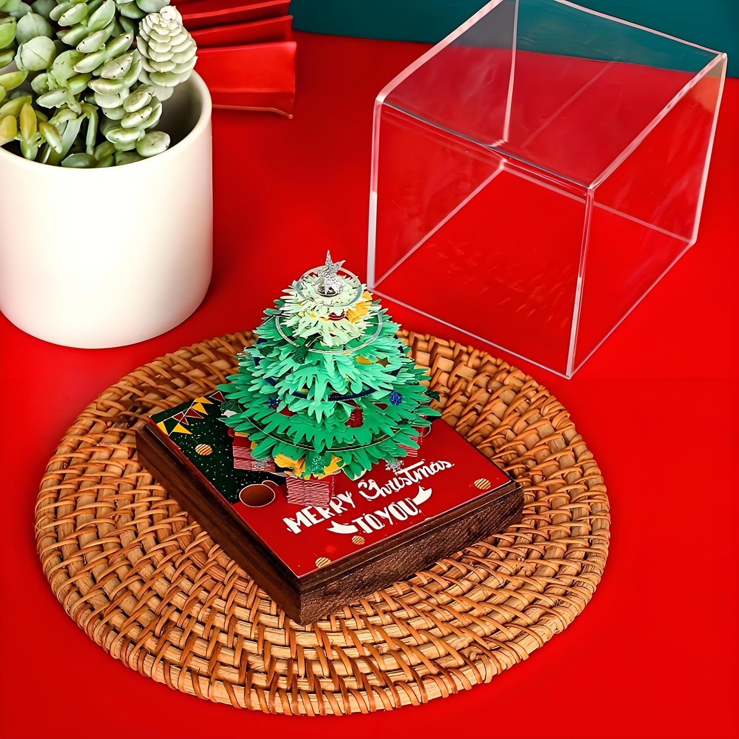 3D Creative Time Piece Calendar 2026 Desk Daily Christmas Tree