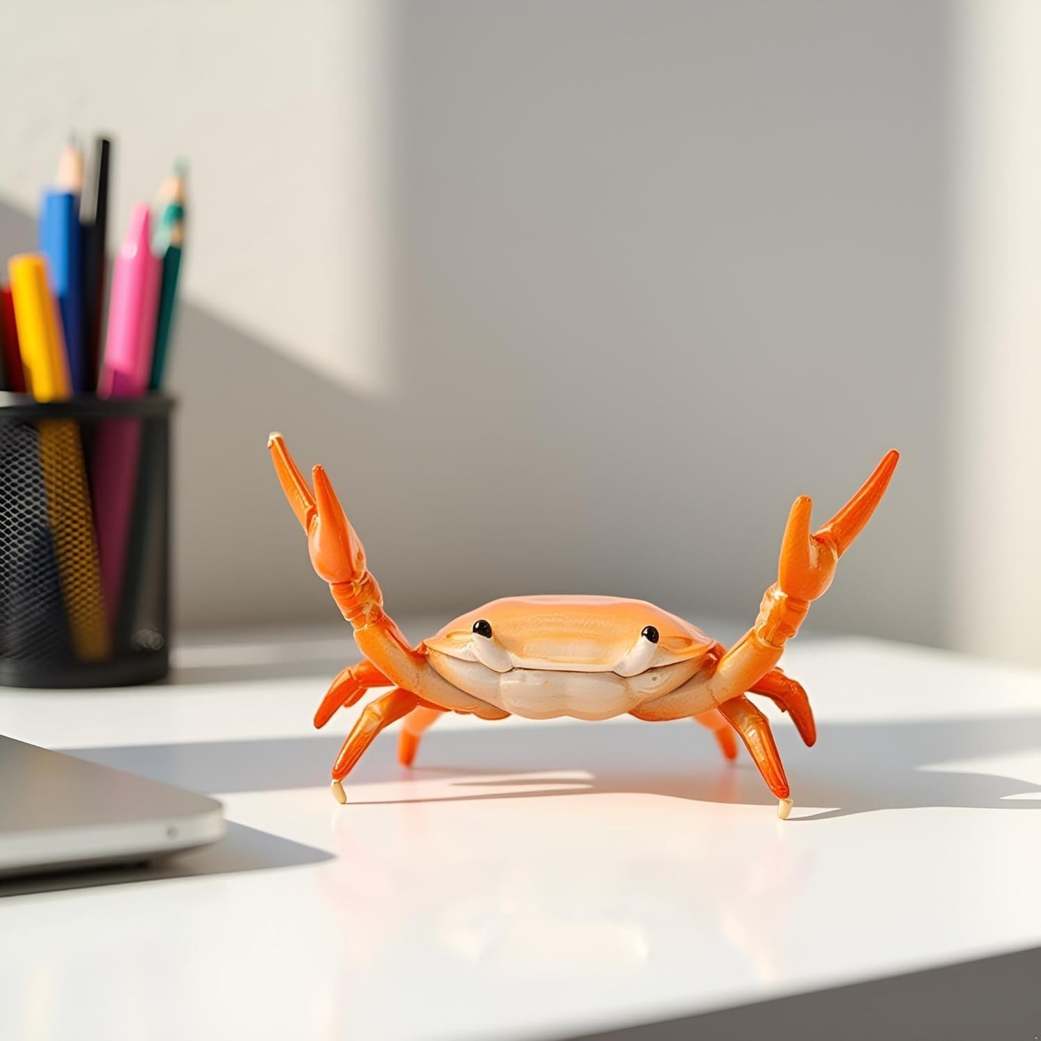 1 Pc Red Creative Crab Pen Holder Weightlifting Crabs Pen Stand Storage Rack …
