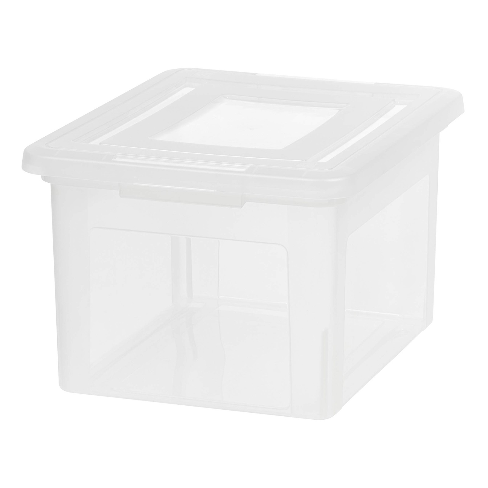 IRIS USA File Box, Plastic Boxes With Lids, Document Single, Clear