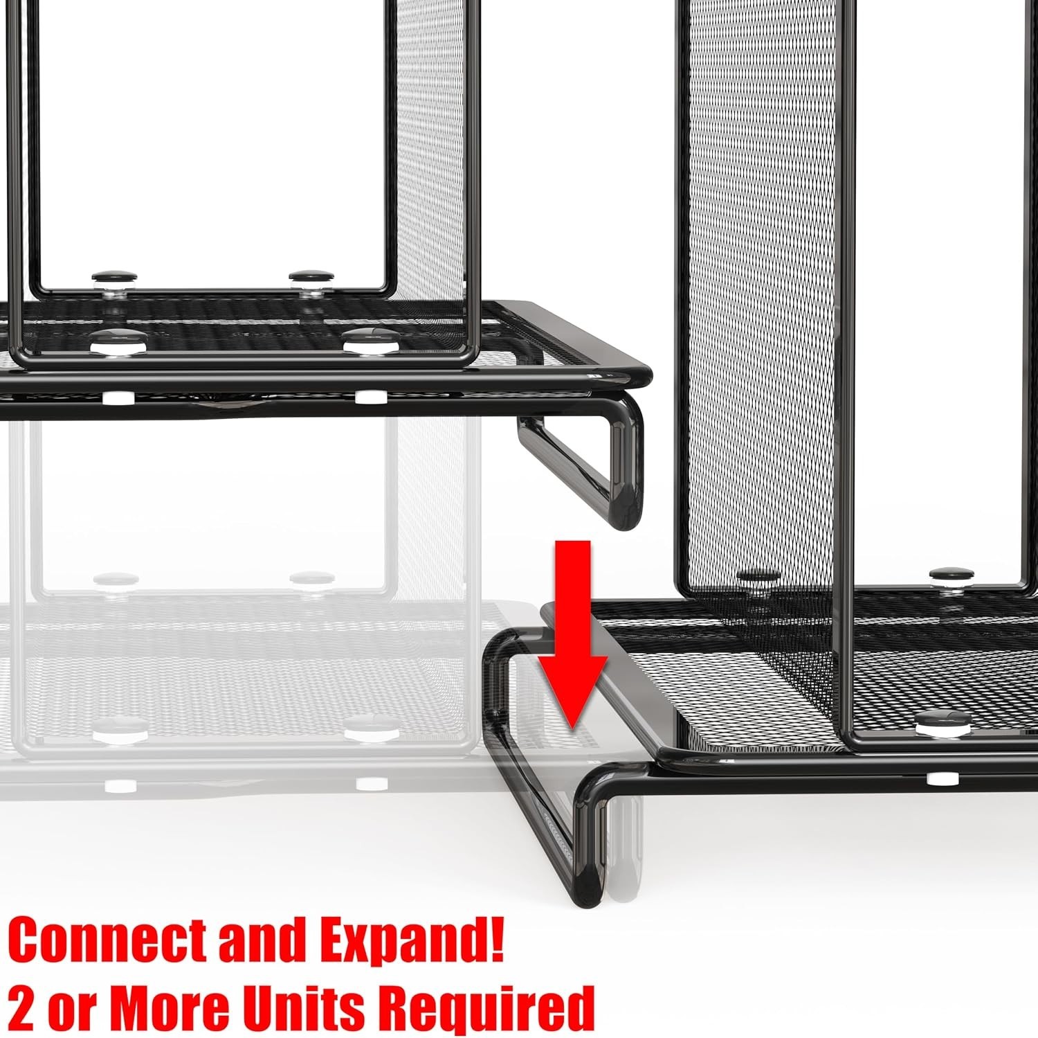Expandable 5 Section Upright File Sorter Organizer, Black