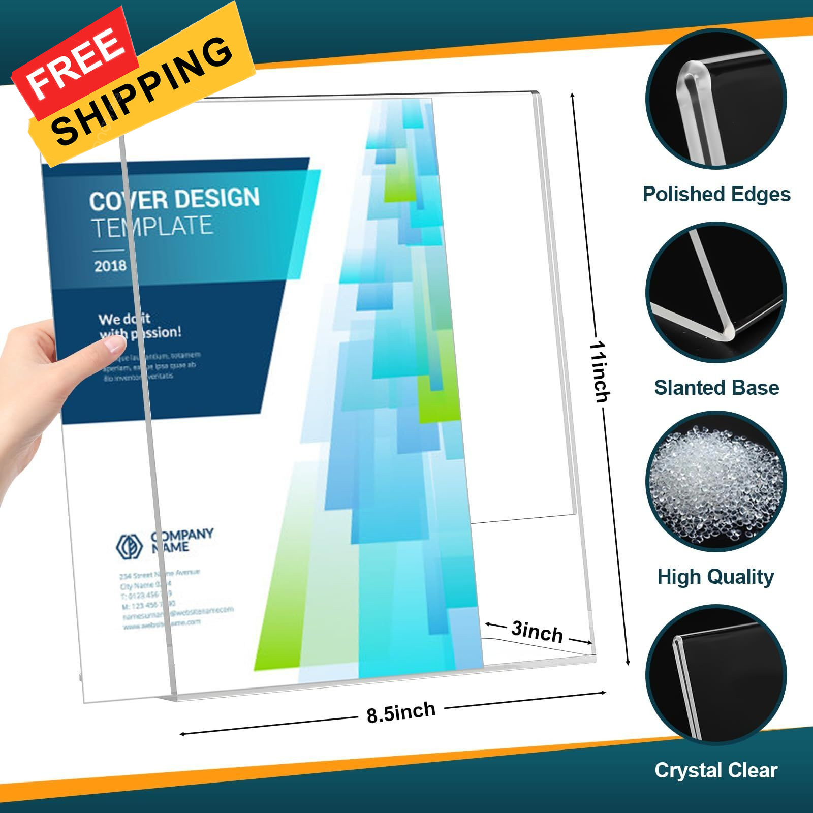 12 Pack Acrylic Sign Holder 12 Pack-L Shape-8.5X11, 12 Shape-8.5X11