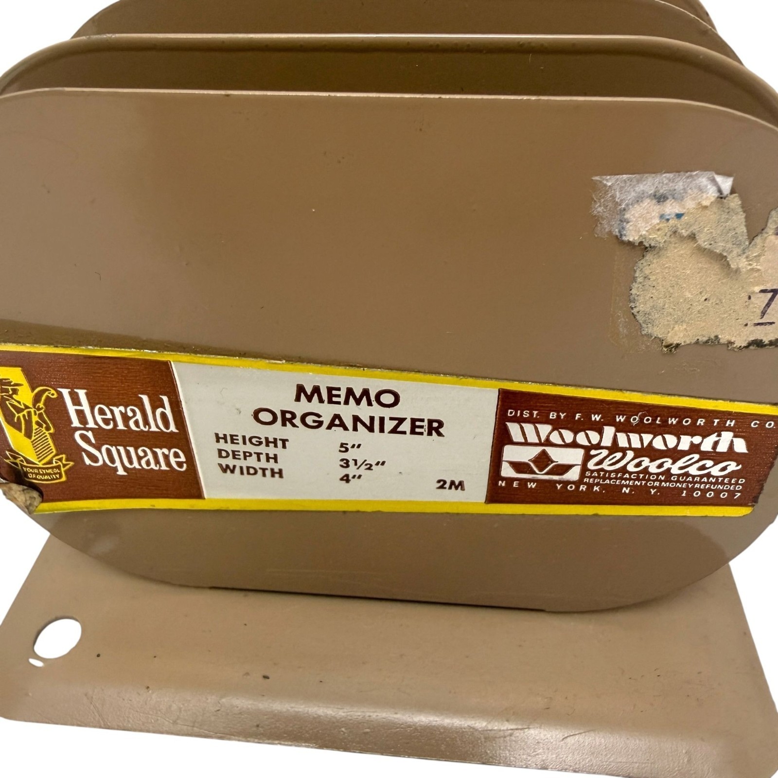 VINTAGE Herald Square Woolworth Metal Holder Memo Organizer Industrial Office