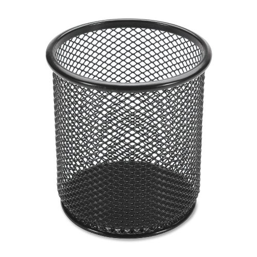 Lorell LLR84149 Black Mesh Pencil Cup Holder 3.5″ x 3.9″ Steel
