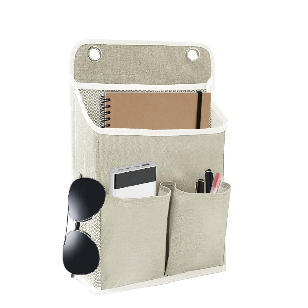 Wall Hanging Storage Bag, 2Pcs 5 Pocket Hanging Storage Bag Bedside Caddy Org…