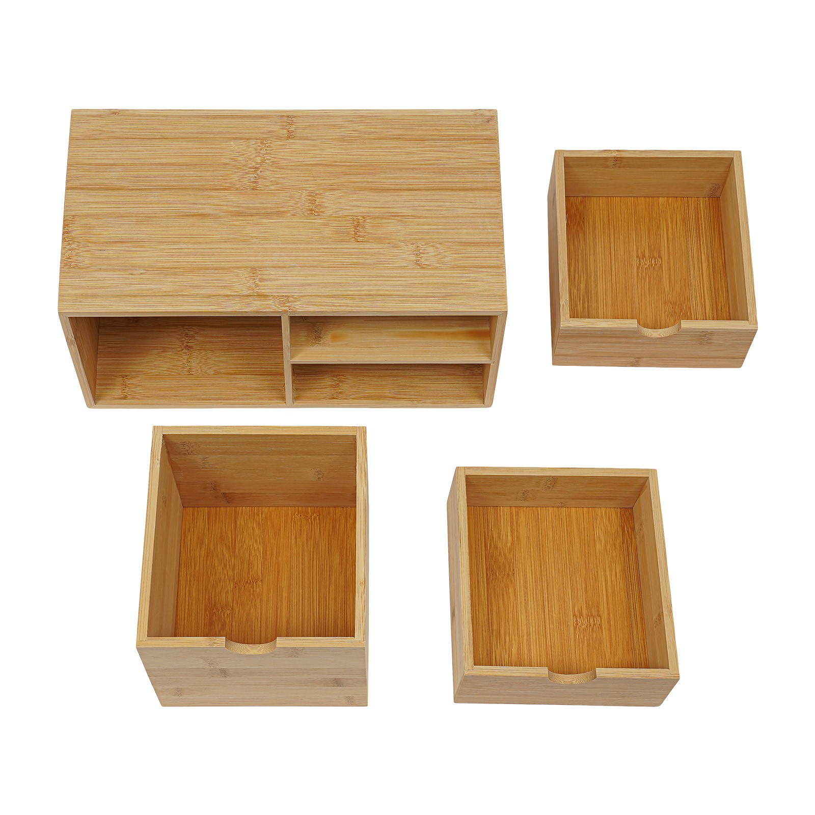 Bamboo Desk Organizer Mini Bamboo Desk Drawer Tabletop Storage Organization Box
