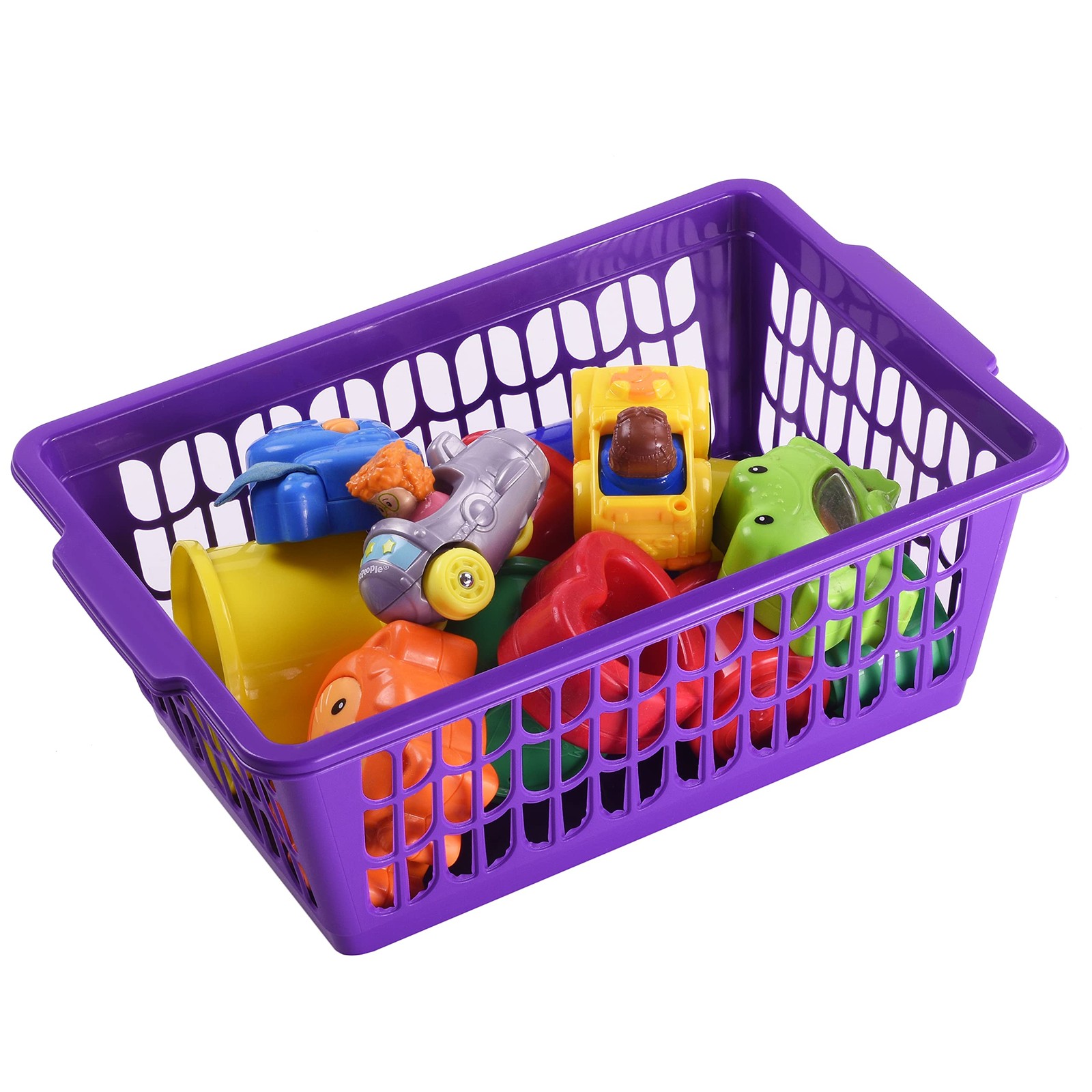 Plastic Perforated Storage Basket Bin Office Drawer, Shelf Desktop Countertop…
