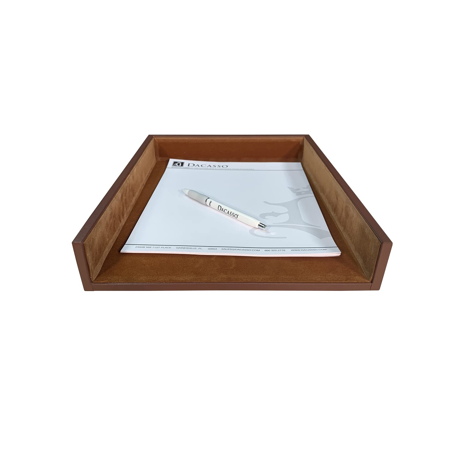 Rustic Brown Leather Letter Tray