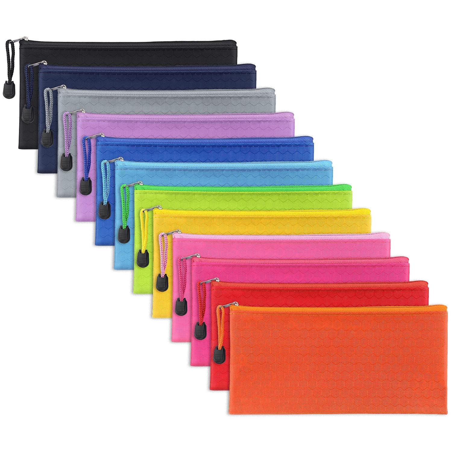 MultiPurpose Waterproof Mesh Zipper Pouch Bags Travel Organizer 12 PCS
