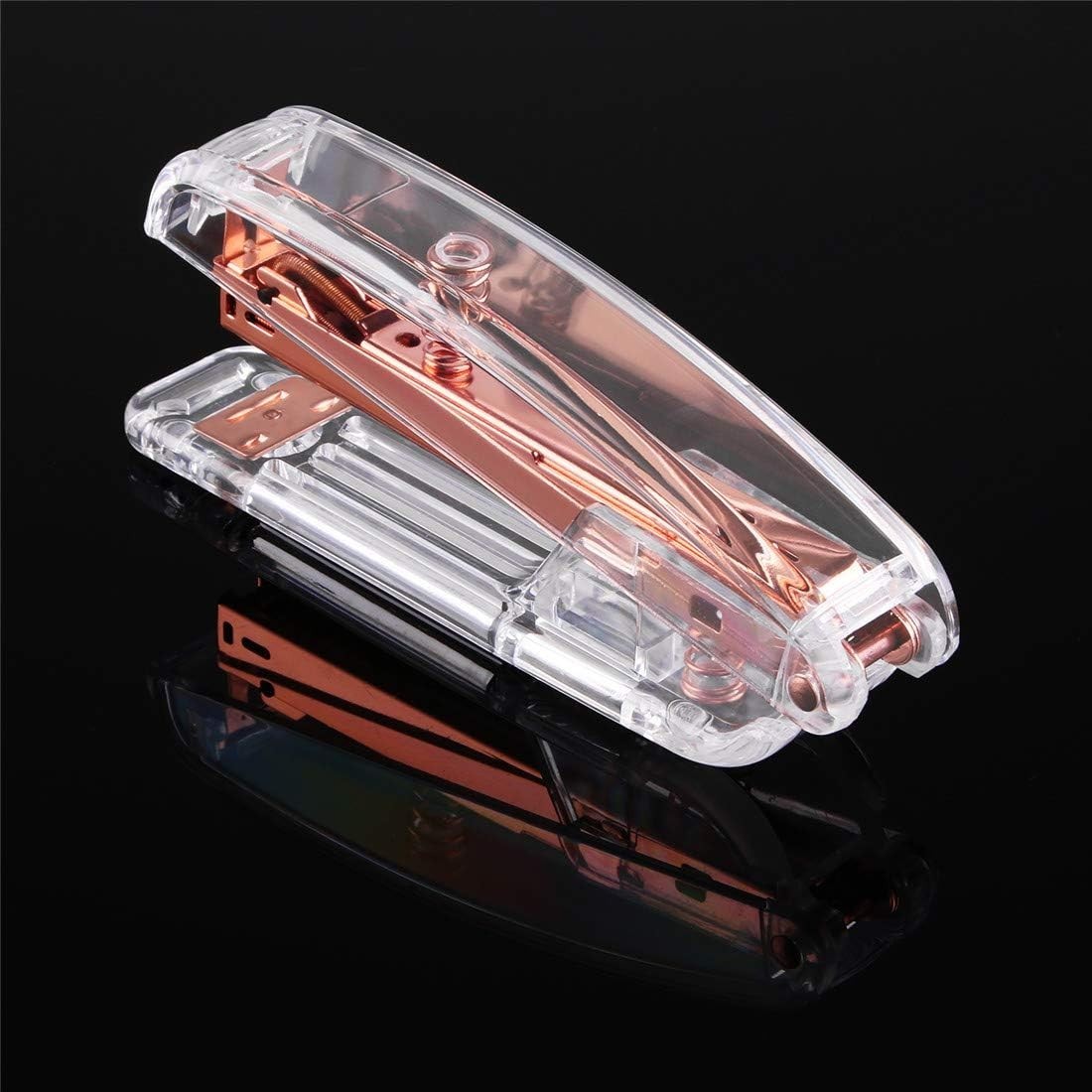 Complete Rose Gold Desk Accessory Set: Stapler, Tape Dispenser & Stapler Remover
