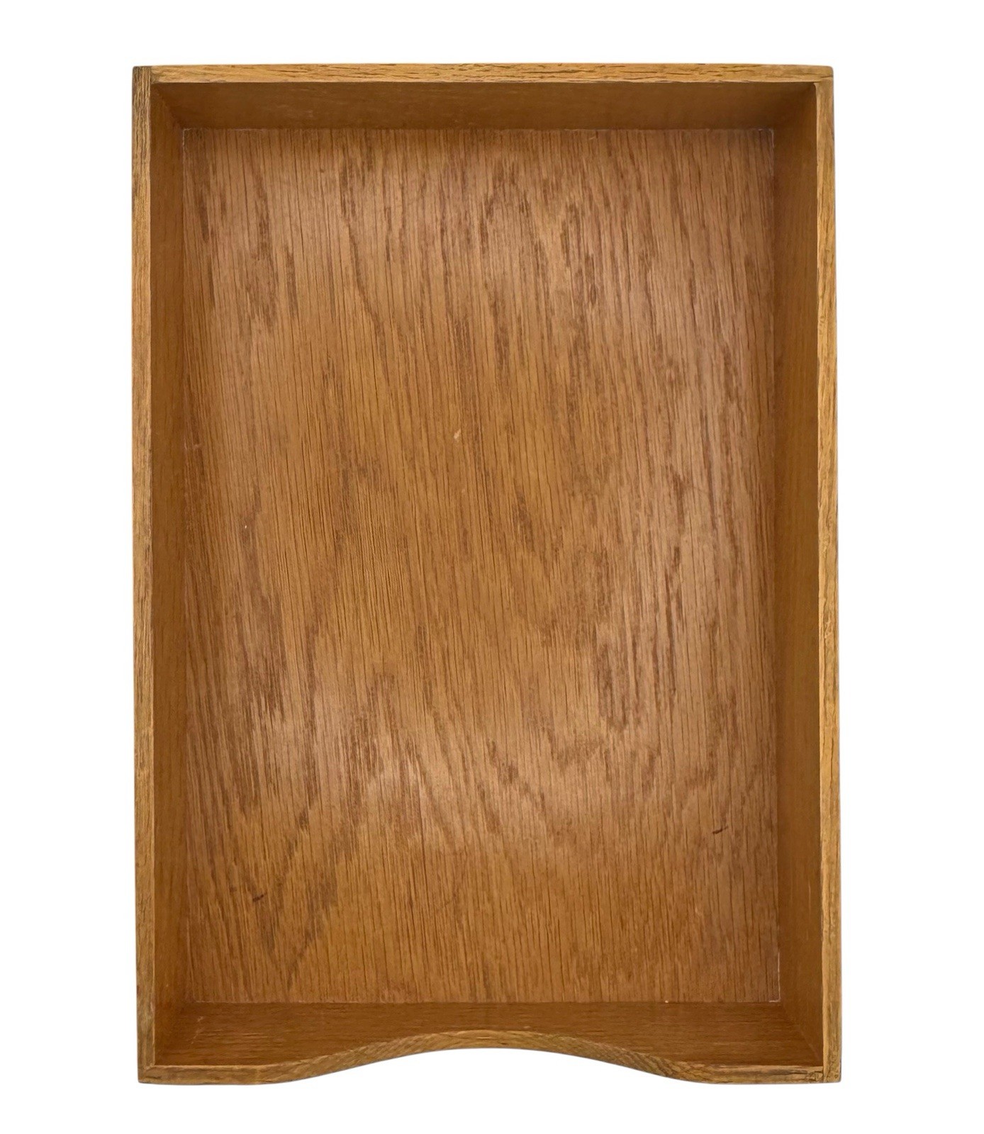 Vintage Wood Letter Trays Set of 2 Oak Dovetail Two Sizes Desk Paper Office Box