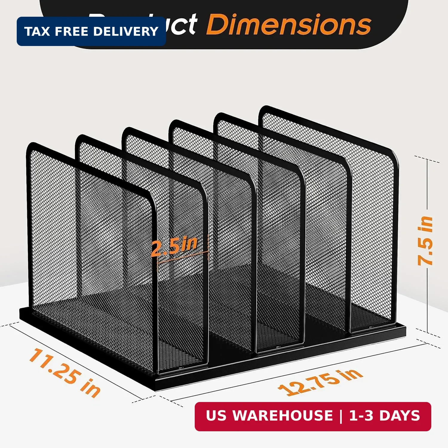 Kuntine.B Desk File Organizer Upright Mesh Desktop Organizer File Sorter Office