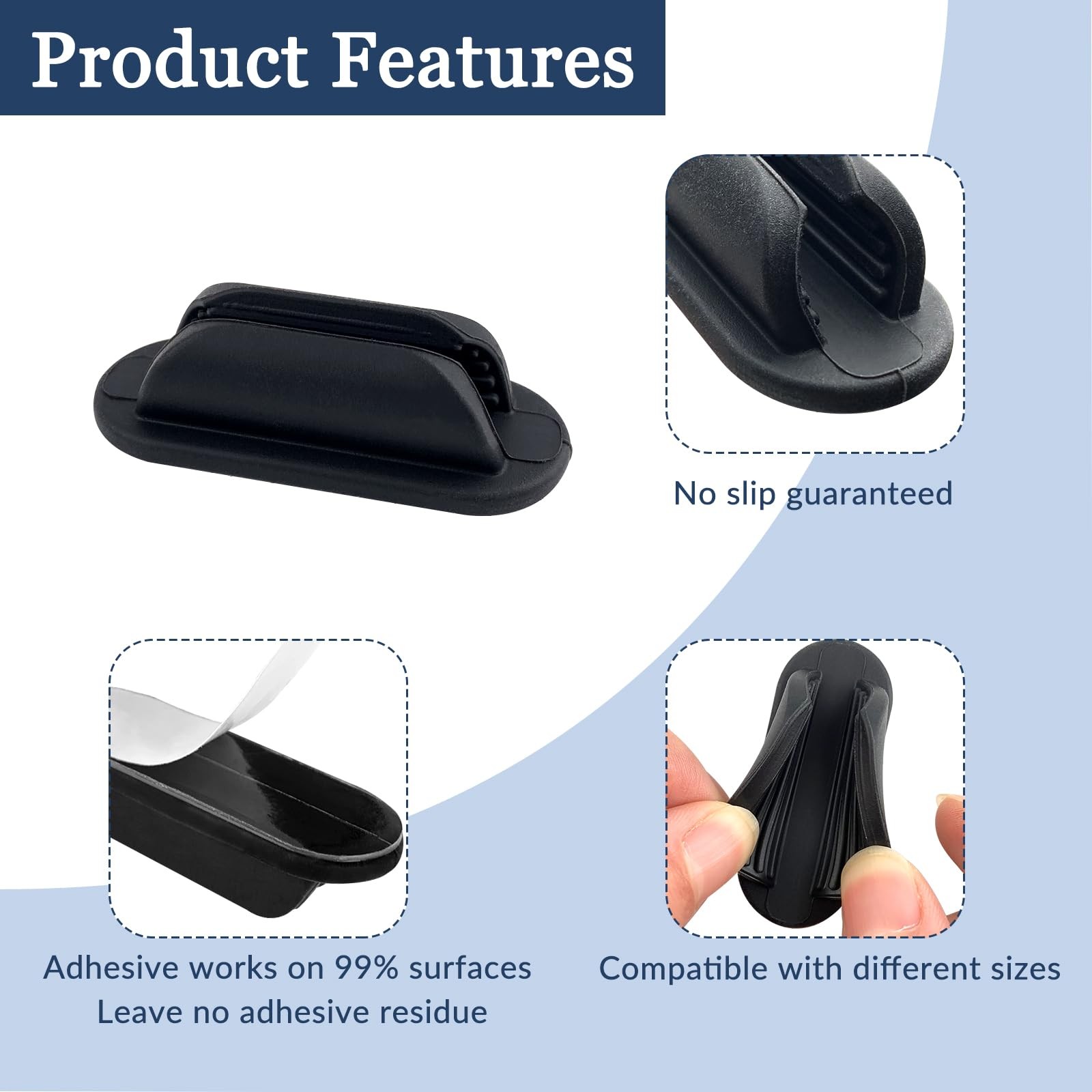 ZUFECY 15-Pack Rubber Pen Holder, Adhesive Silicone Pencil Holder for Desk an…