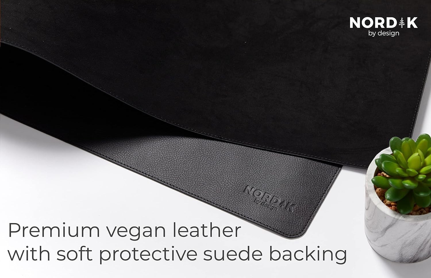 Large Desk Blotter Mat 35 X 17 – Pebble Black Protector with Ergonomic Design
