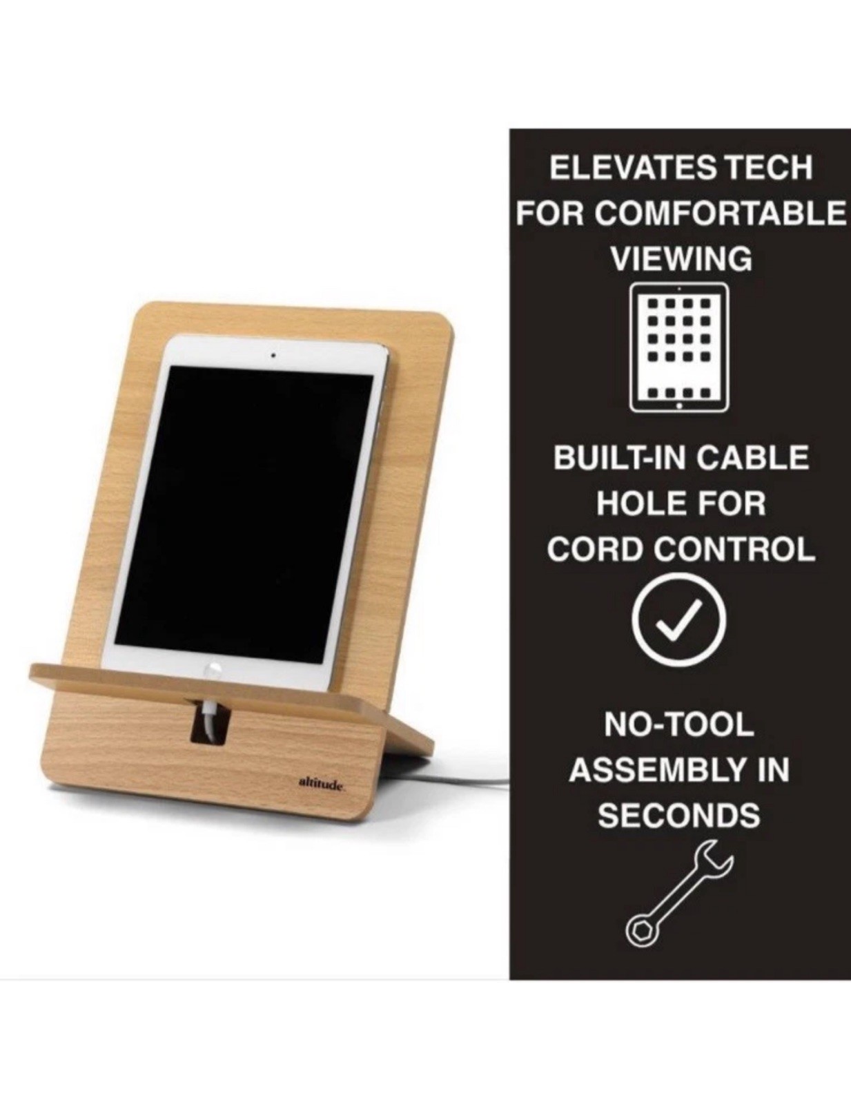 Tech Stand 7.5in W x 9.8 In H x 5.0 In D Wood Finish (New Not Opened)