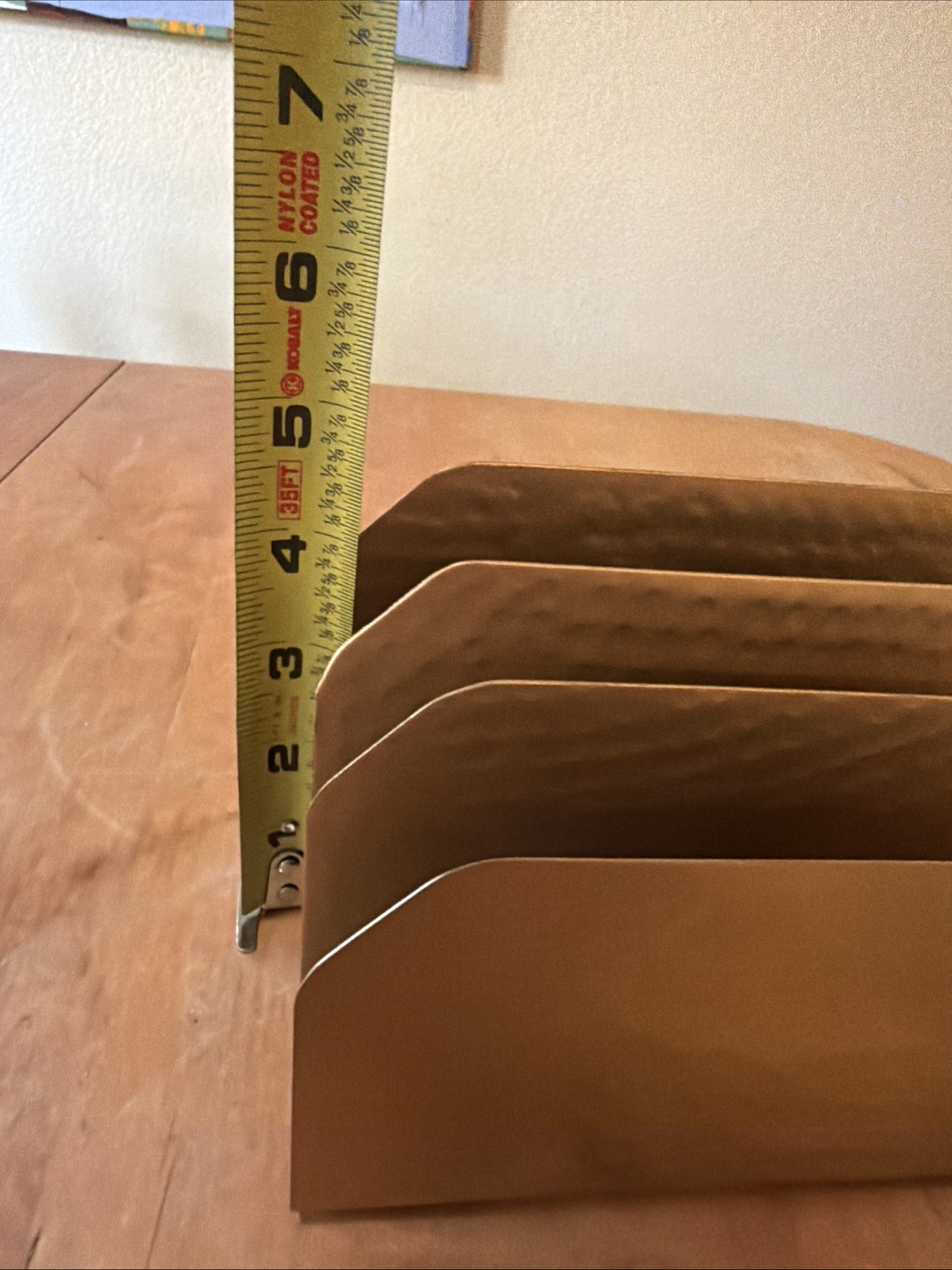 Nate Berkus Letter Bills Sorter Brass Hammered Metal Three Slots “Small Flaw”