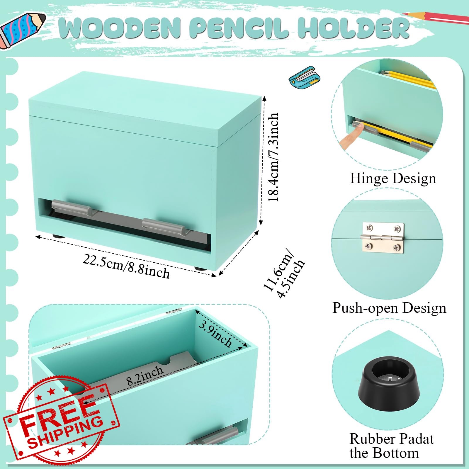 Yalikop 1 Pc Classic Green Pencil Dispenser