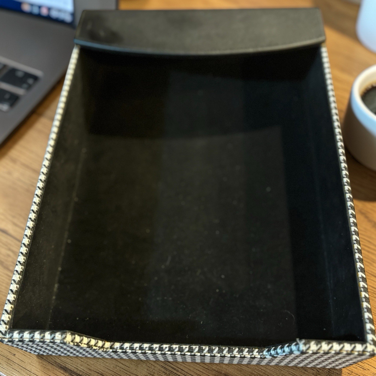 Black and White Contemporary Letter Work Desk Paper Tray