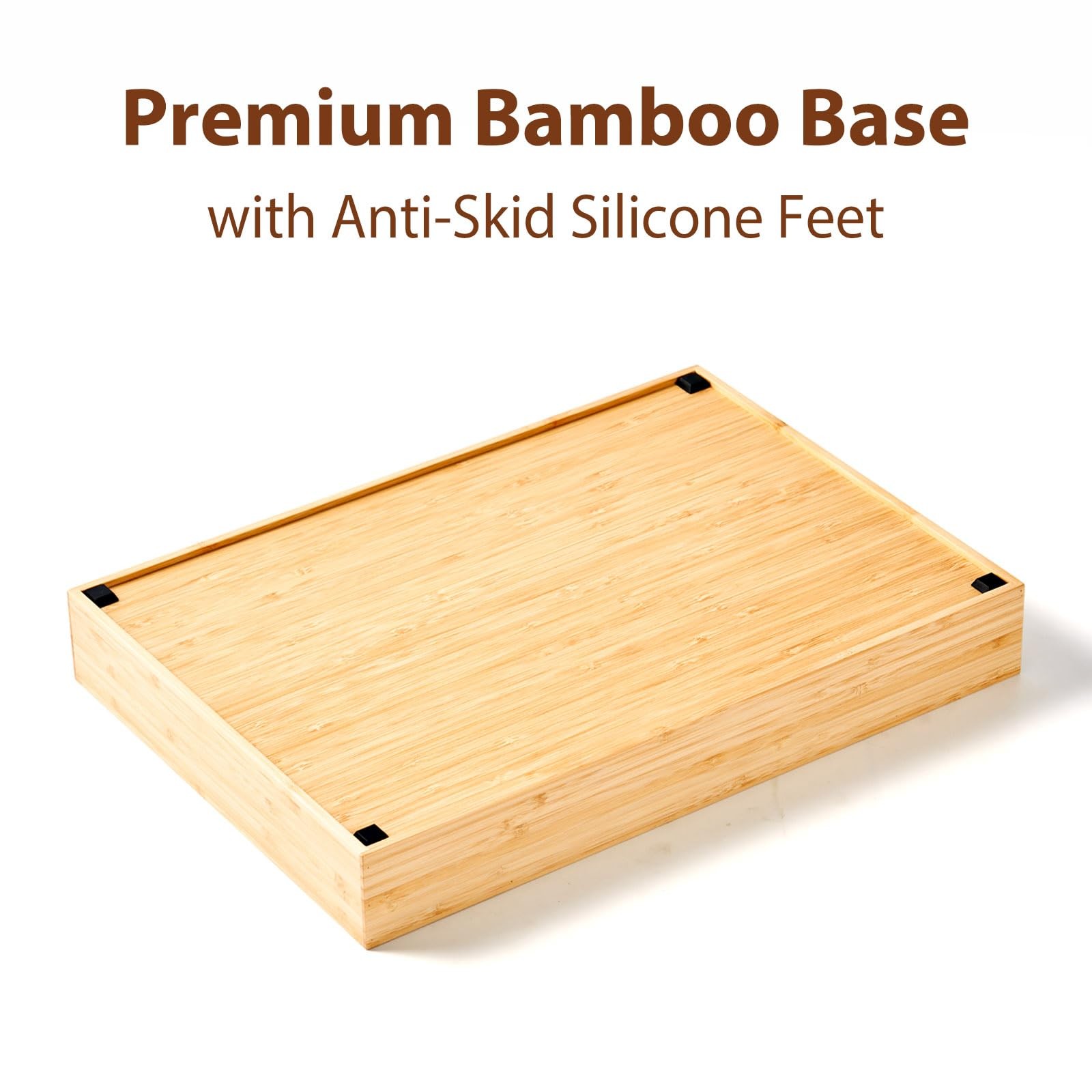 Bamboo Desk Drawer Organizer with Adjustable Dividers, 17×12