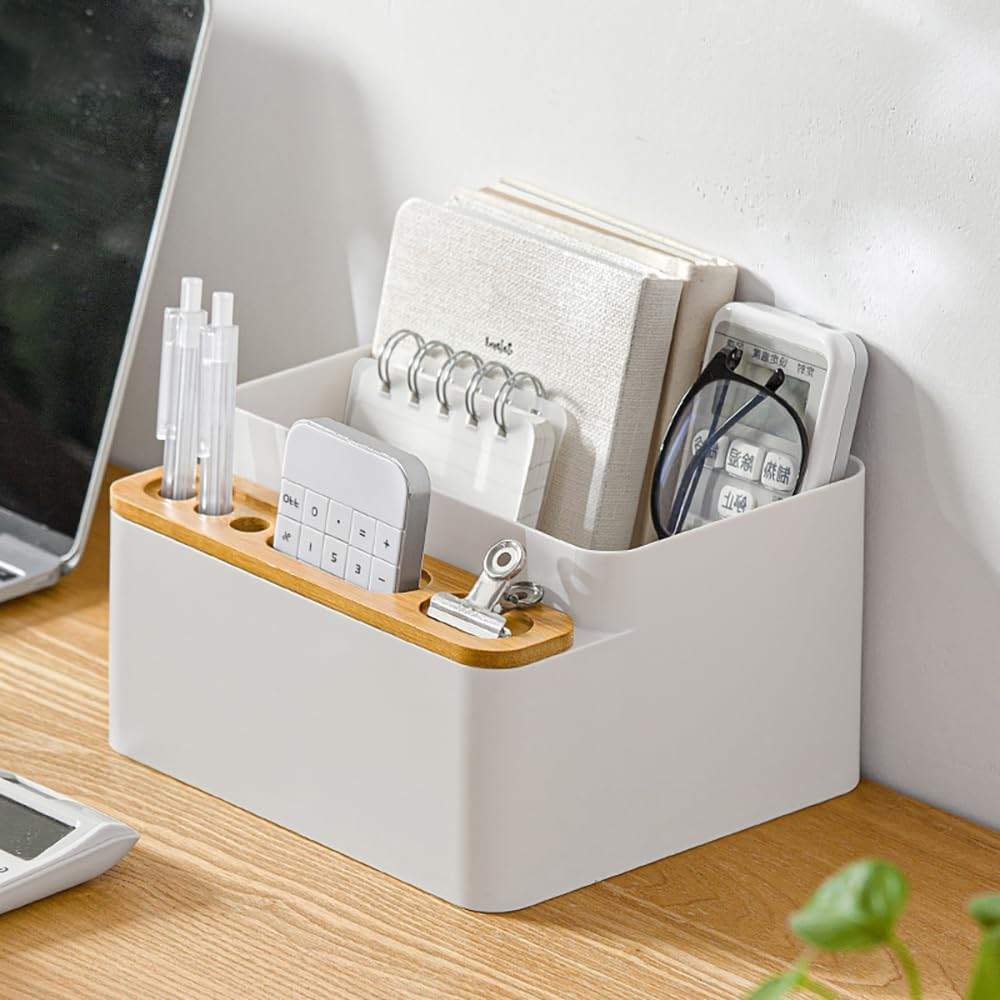 Desktop Storage Box Pencil Pen Holder Makeup Brushes Organizer for Office Suppli