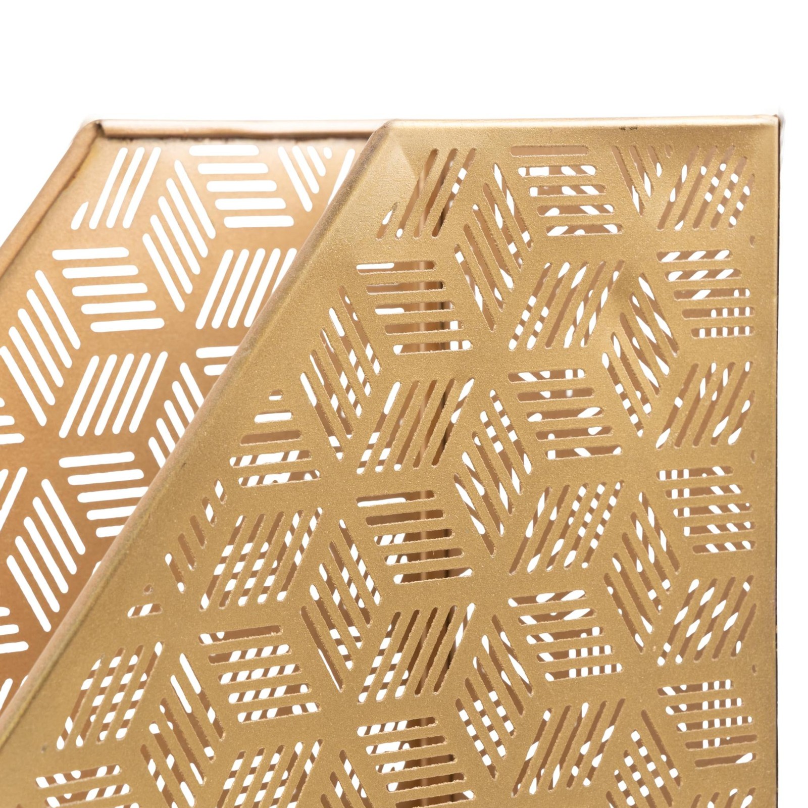 Deco 79 Metal Geometric Single Slot Magazine Holder with Laser Carved Design, 5″