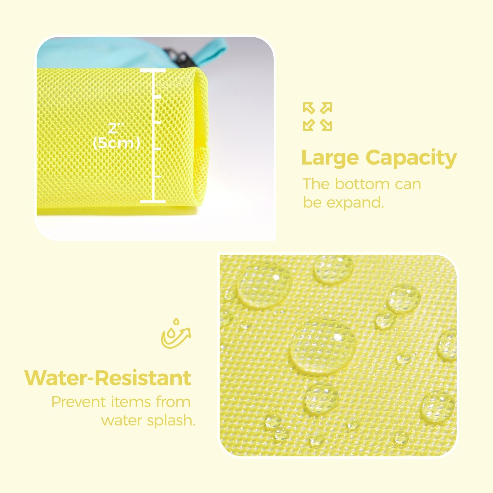 Water-resistant Material Zipper Pouch, Mesh Zipper Bag for Storage, Travel, O…