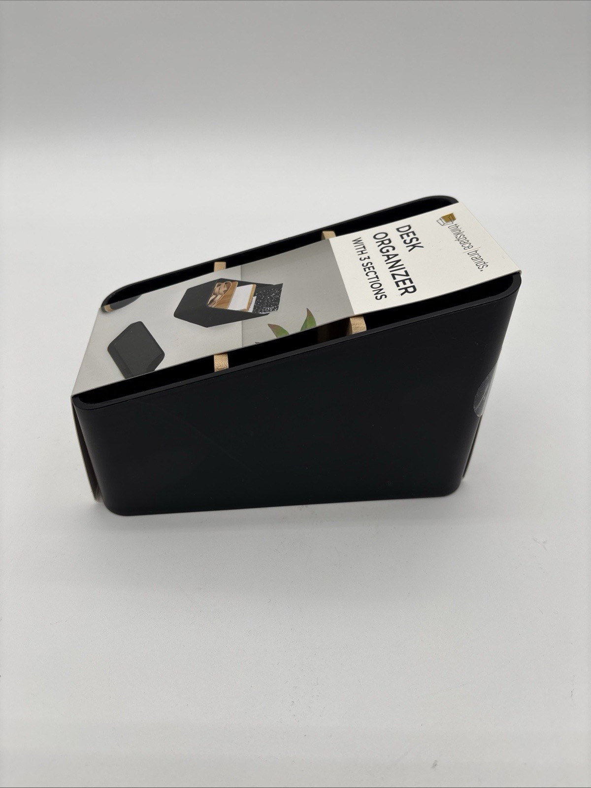 Thinkspace Desk Organizer 3 Compartment Storage Black, NEW 3.75″ x 6.1″ x 4″