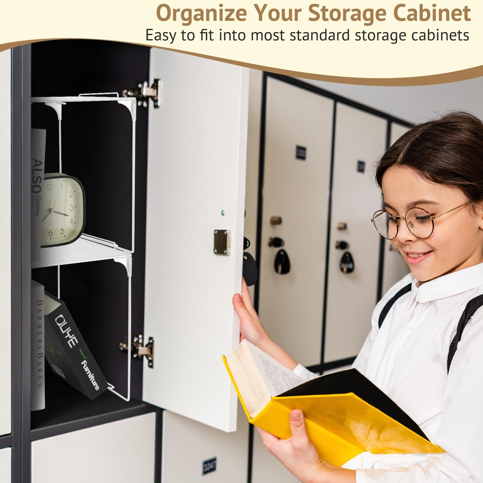 Locker Organizer Shelf Stackable Extra Locker Shelf for School Locker Organiz…