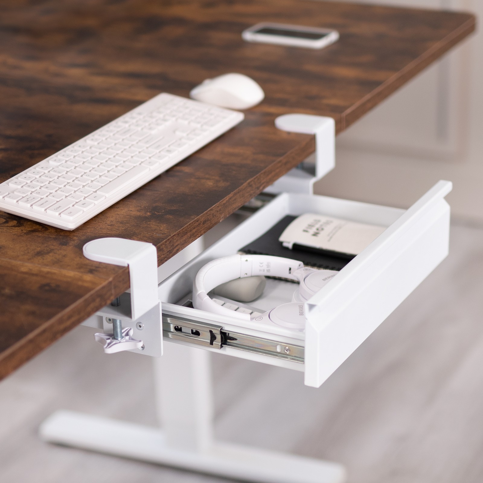 VIVO White Space Saving 16″ Clamp-on Under Desk Storage Drawer without Shell