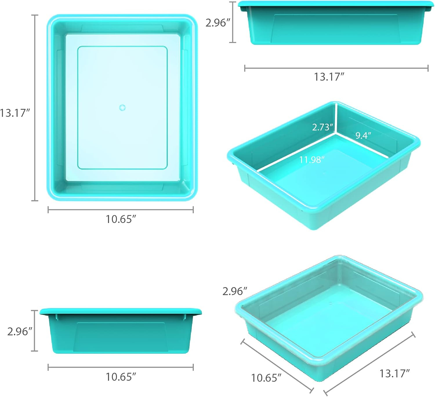(62522U05C) Letter Size Flat Storage Tray – Organizer Bin for Classroom, Office