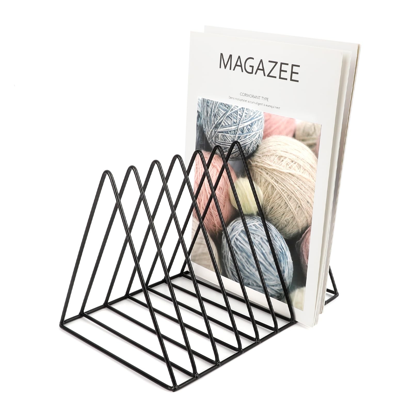 Vinyl Record Holder Storage, 9 Slot Metal Magazine Book Album Display Rack, S…
