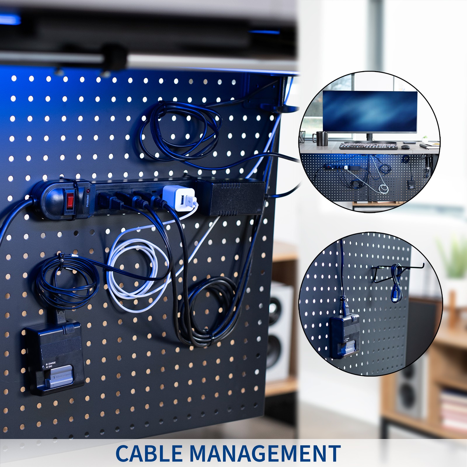 VIVO Steel Clamp-on 30″ x 24″ Desktop Pegboard, Magnetic Privacy Panel