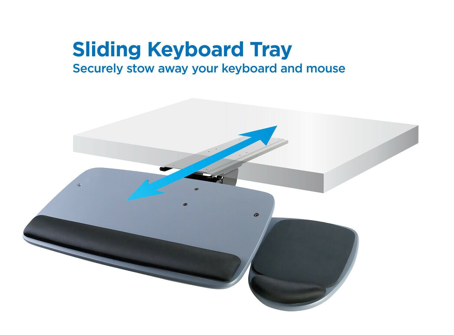 Mount-It! Under Desk Keyboard Tray with Ergonomic Wrist Rest Pad |17.25 Inch