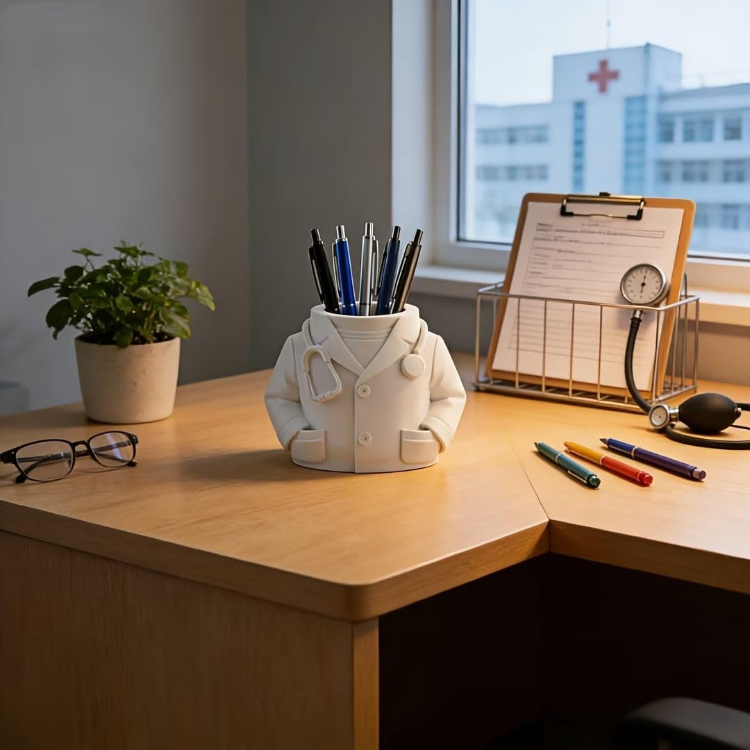 Creative Desk Organizer,Doctor’S Coat-Shaped Pencil Pen Holder,Desk Organizers S
