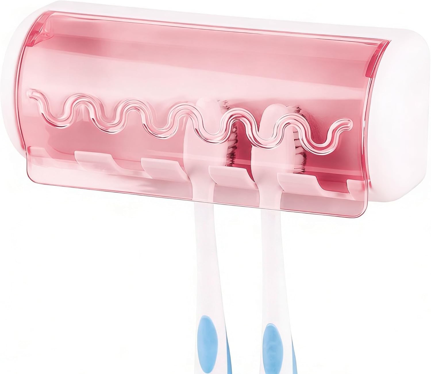 1 PCS Self Adhesive Toothbrush Holder W/ Cover Bathroom 5-Slot Wall Mounted